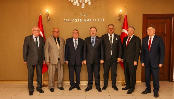 VALİ ALİ HAMZA PEHLİVAN, MERSİN TİCARET BORSASI YÖNETİM KURULU HEYETİ İLE GÖRÜŞTÜ